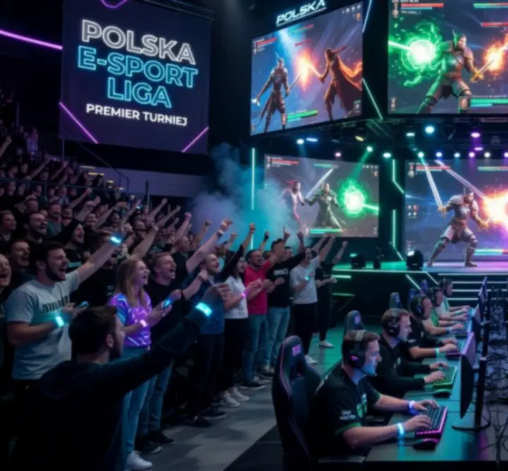 Profesjonalna scena e-sportowa z graczami i publicznością