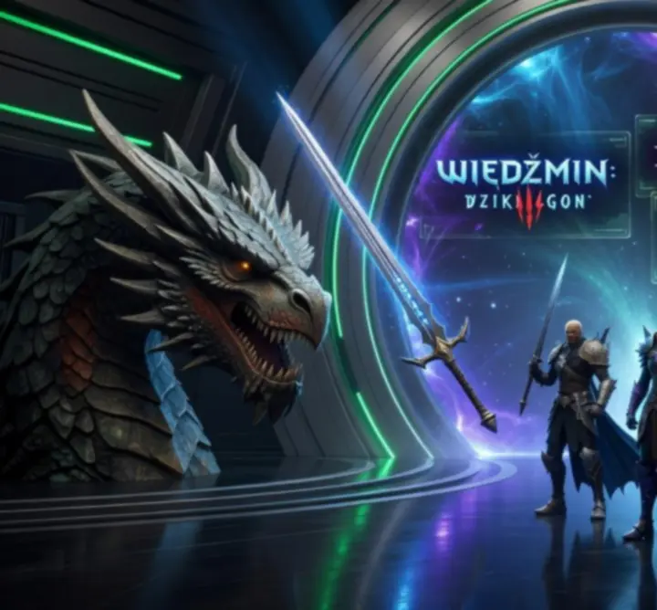 Kolaż polecanych gier online z klimatem fantasy i science-fiction